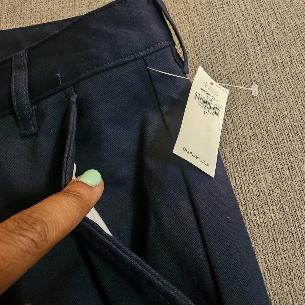 Old Navy High Rise Skinny Ink Blue Uniform Casual Neutral Pants Size 10 - Picture 4 of 10